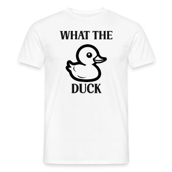 What the duck - T-shirt homme - blanc - Devant - AI Model Male 178 dark (178cm)