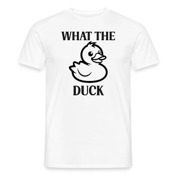 What the duck - T-shirt homme - blanc - Devant - AI Model Male 178 dark (178cm)