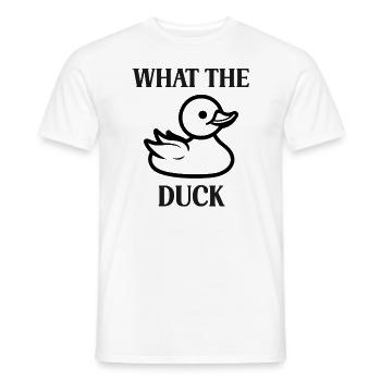 What the duck - T-shirt homme - blanc - Devant - AI Model Male 178 dark (178cm)
