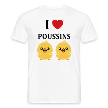 J'aime les poussins - T-shirt homme - blanc - Devant - AI Model Male 178 dark (178cm)