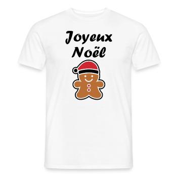 Joyeux noel pain d'épice - T-shirt homme - blanc - Devant - AI Model Male 178 dark (178cm)
