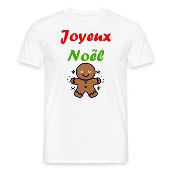 Joyeux noel pain d'épice - T-shirt homme - blanc - Devant - AI Model Male 178 dark (178cm)