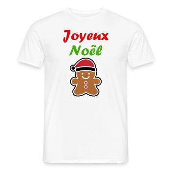 Joyeux noel pain d'épice - T-shirt homme - blanc - Devant - AI Model Male 178 dark (178cm)