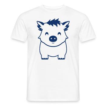 Humour petit sanglier - T-shirt homme - blanc - Devant - AI Model Male 178 dark (178cm)