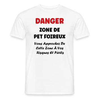 Danger zone de prout - T-shirt homme - blanc - Devant - AI Model Male 178 dark (178cm)