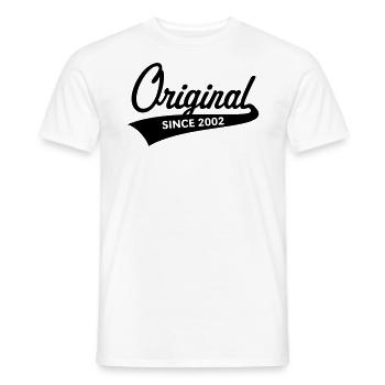 Original depuis 2002 (année de naissance, anniversaire / b) - T-shirt homme - blanc - Devant - AI Model Male 178 dark (178cm)
