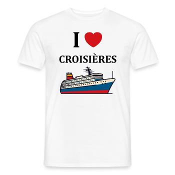 I love Croisières - T-shirt homme - blanc - Devant - AI Model Male 178 dark (178cm)
