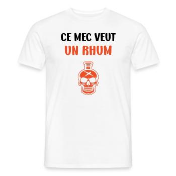 Rhum - T-shirt homme - blanc - Devant - AI Model Male 178 dark (178cm)