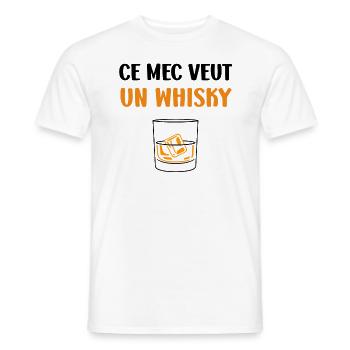 Whisky - T-shirt homme - blanc - Devant - AI Model Male 178 dark (178cm)