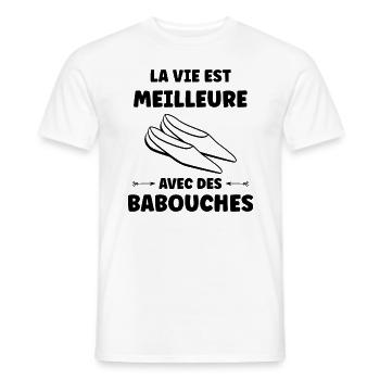 Slippers Humor - Men's T-Shirt - white - Front - AI Model Male 178 dark (178cm)