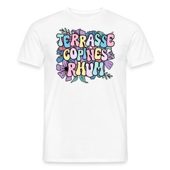 Soirée Amie Femme Terrasse Copines Rhum - T-shirt homme - blanc - Devant - AI Model Male 178 dark (178cm)