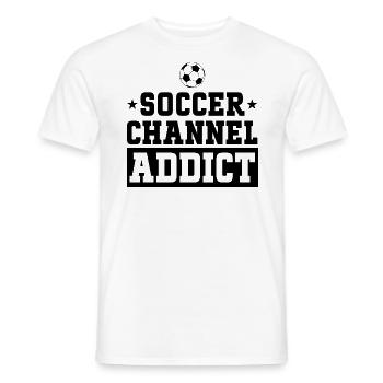 Fan Foot Loves Watching Football - Men's T-Shirt - white - Front - AI Model Male 178 dark (178cm)
