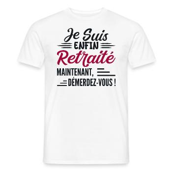 Je Suis Bientôt Retraité - Cadeau Futur Retraité - T-shirt homme - blanc - Devant - AI Model Male 178 dark (178cm)