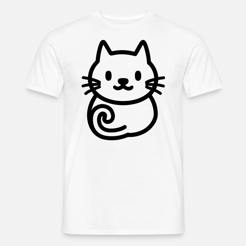 Katze - Männer T-Shirt - Weiß