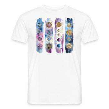 Méditation Aquarelle Mandala Yoga - T-shirt homme - blanc - Devant - AI Model Male 178 dark (178cm)