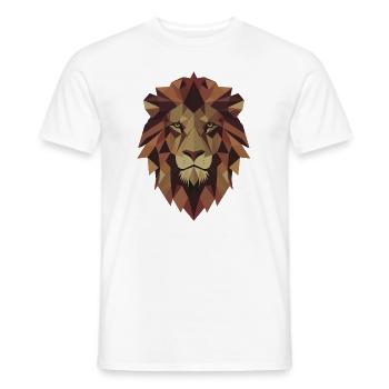 Polygon Lion - King of the Jungle - Men's T-Shirt - white - Front - AI Model Male 178 dark (178cm)