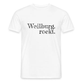 Weilburg rockt - Textdesign mit Stadtnamen - Männer T-Shirt - Weiß - Vorne - AI Model Male 178 dark (178cm)