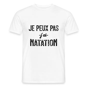 Ich kann nicht schwimmen - Männer T-Shirt - Weiß - Vorne - AI Model Male 178 dark (178cm)
