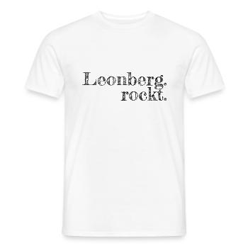 Leonberg rockt - Textdesign mit Stadtnamen - Männer T-Shirt - Weiß - Vorne - AI Model Male 178 dark (178cm)