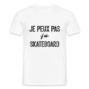Je peux pas j ai Skate - T-shirt homme - blanc - Devant - AI Model Male 178 dark (178cm)