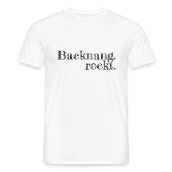 Backnang rockt - Textdesign mit Stadtnamen - Männer T-Shirt - Weiß - Vorne - AI Model Male 178 dark (178cm)