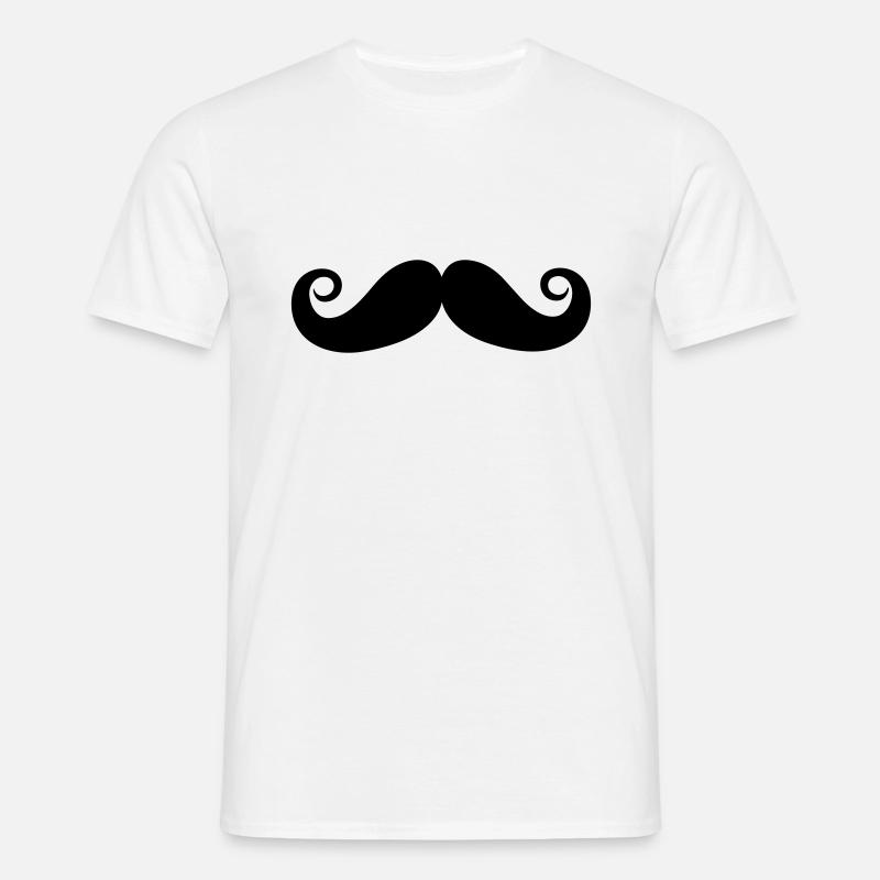 Schnurrbart - Männer T-Shirt - Weiß