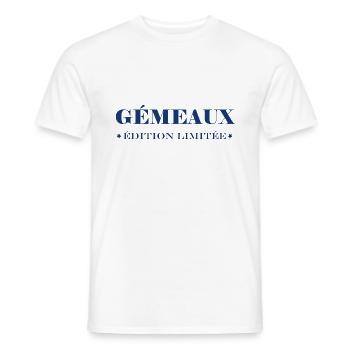 gémeaux - T-shirt homme - blanc - Devant - AI Model Male 178 dark (178cm)