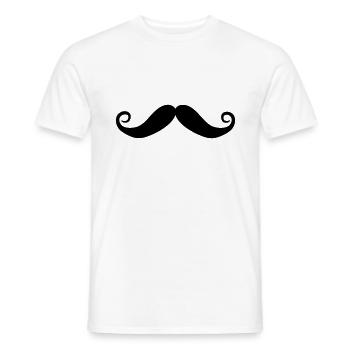 Moustache - T-shirt homme - blanc - Devant - AI Model Male 178 dark (178cm)
