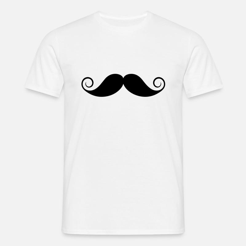 Schnurrbart - Männer T-Shirt - Weiß