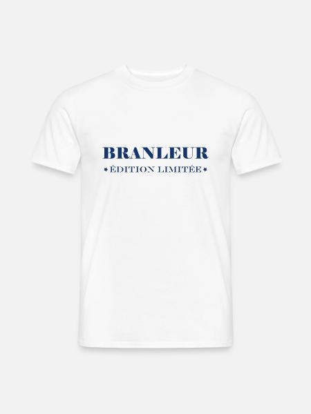 branleur - T-shirt homme - blanc