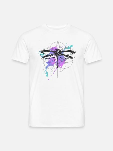 Libelle-aquarell - Männer T-Shirt - Weiß