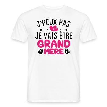 Je peux pas je vais être grand mère - T-shirt homme - blanc - Devant - AI Model Male 178 dark (178cm)