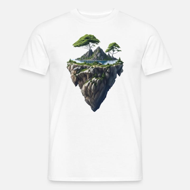Fliegende Insel - Männer T-Shirt - Weiß