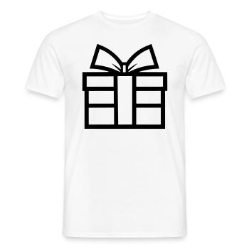 Boite icon de cadeau - T-shirt homme - blanc - Devant - AI Model Male 178 dark (178cm)