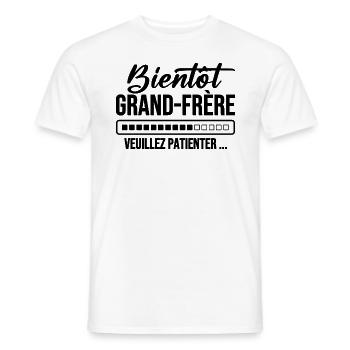 Soon big brother please wait - Men's T-Shirt - white - Front - AI Model Male 178 dark (178cm)