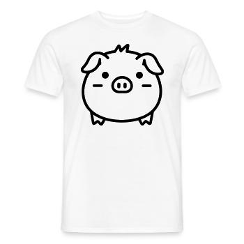 pig - Men's T-Shirt - white - Front - AI Model Male 178 dark (178cm)