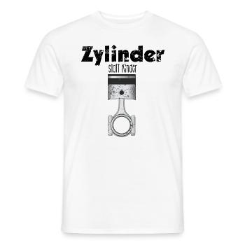 Auto-Tuning: Zylinder statt Kinder - Männer T-Shirt - Weiß - Vorne - AI Model Male 178 dark (178cm)