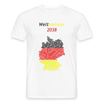 Weltmeister 2038 - Männer T-Shirt - Weiß - Vorne - AI Model Male 178 dark (178cm)