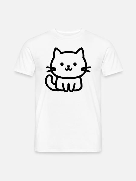 chat - T-shirt homme - blanc