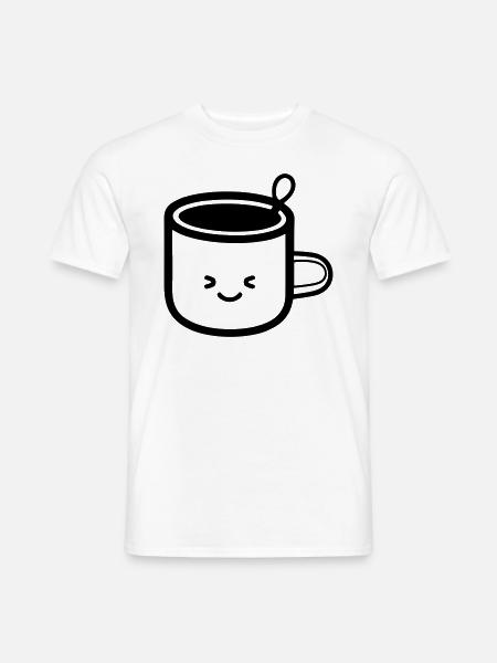 Kaffeebecher - Männer T-Shirt - Weiß