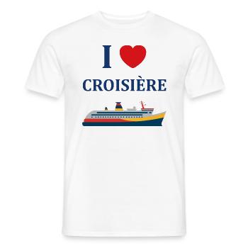 I love Croisière - T-shirt homme - blanc - Devant - AI Model Male 178 dark (178cm)