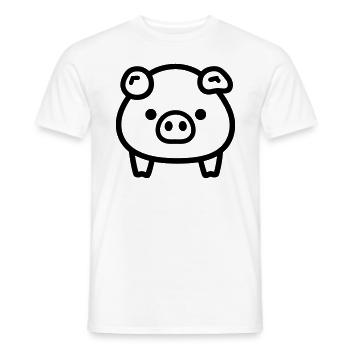 pig - Men's T-Shirt - white - Front - AI Model Male 178 dark (178cm)