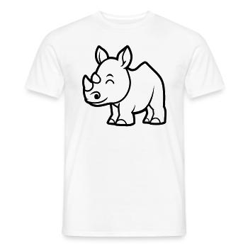 Nashorn - Männer T-Shirt - Weiß - Vorne - AI Model Male 178 dark (178cm)