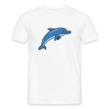 Dolphin, cute - Men's T-Shirt - white - Front - AI Model Male 178 dark (178cm)
