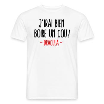 Halloween Dracula humour vampire - T-shirt homme - blanc - Devant - AI Model Male 178 dark (178cm)