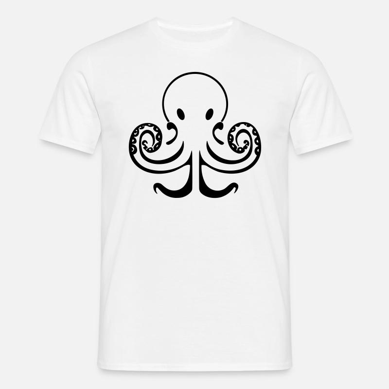Krake - Männer T-Shirt - Weiß
