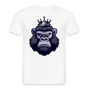 Gorilla Head Crown - Men's T-Shirt - white - Front - AI Model Male 178 dark (178cm)