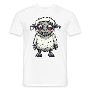Sheep Halloween Comic Funny - Men's T-Shirt - white - Front - AI Model Male 178 dark (178cm)