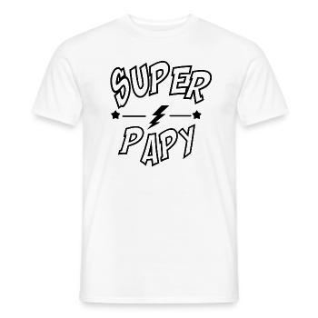 Super papy - T-shirt homme - blanc - Devant - AI Model Male 178 dark (178cm)