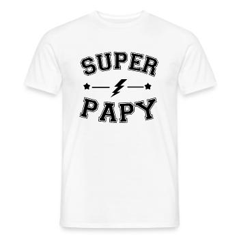 Super papy - T-shirt homme - blanc - Devant - AI Model Male 178 dark (178cm)